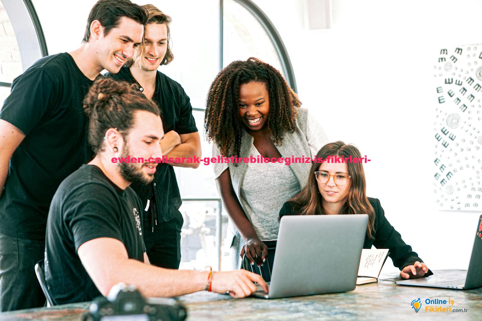 Dynamic team of young adults collaborating on project in bright modern office environment.